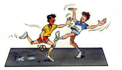 Illustration de la faute «dribble»